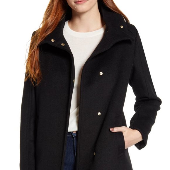 BNWT * Cole Haan Snap Wool Blend Car Coat - Picture 1 of 9